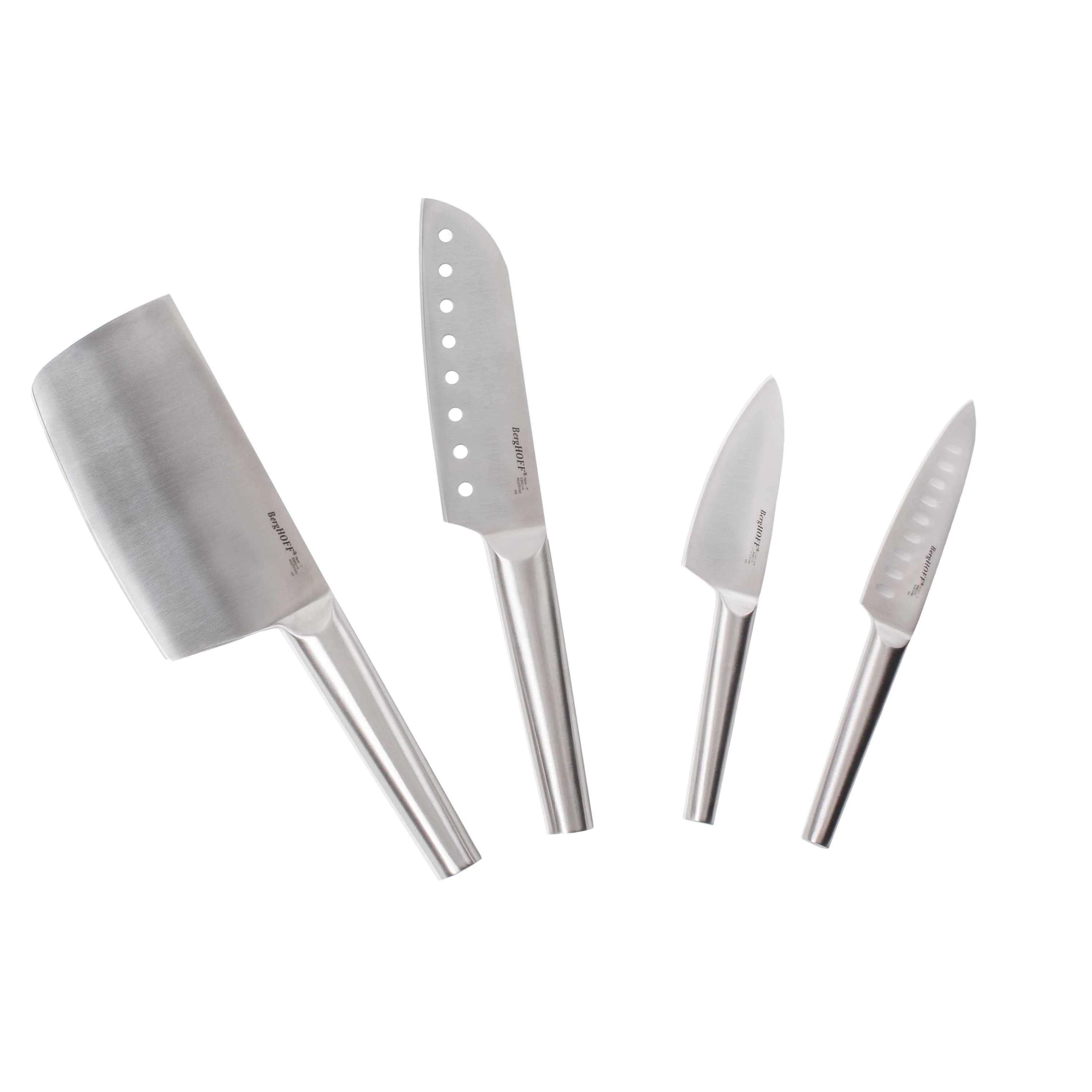 High-Performance BergHOFF Straight 4pc 18 10 Stainless Steel Santoku Knife Set Advanced