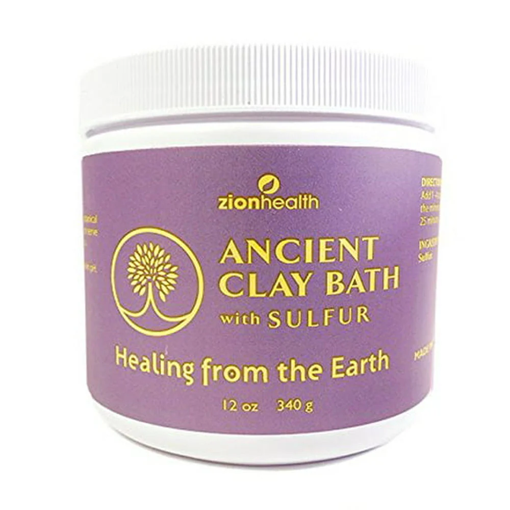 Original Zionhealth Ancient Clay Bath with Sulfur 12 Oz Crafted