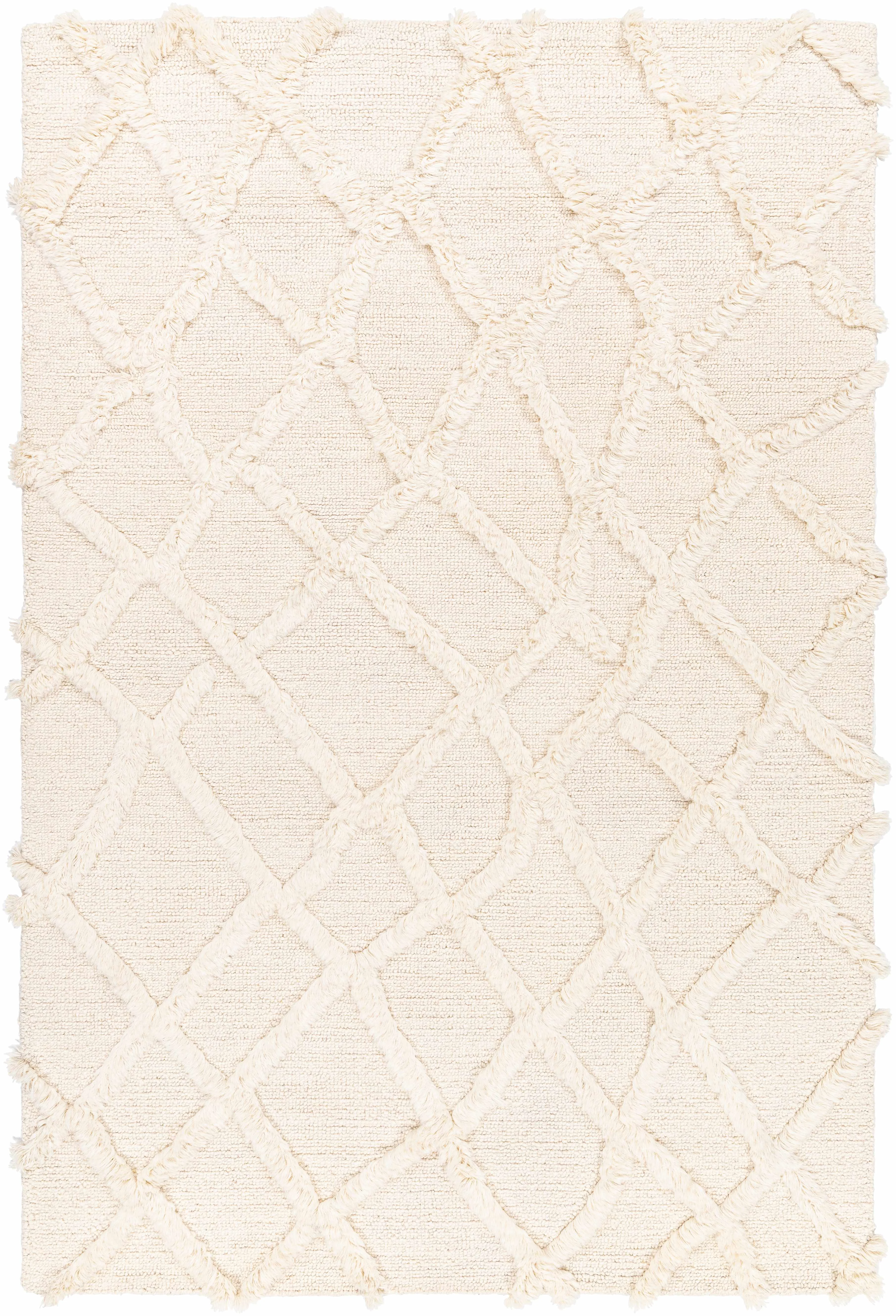 Modern Adica Cream Wool Area Rug - Fine