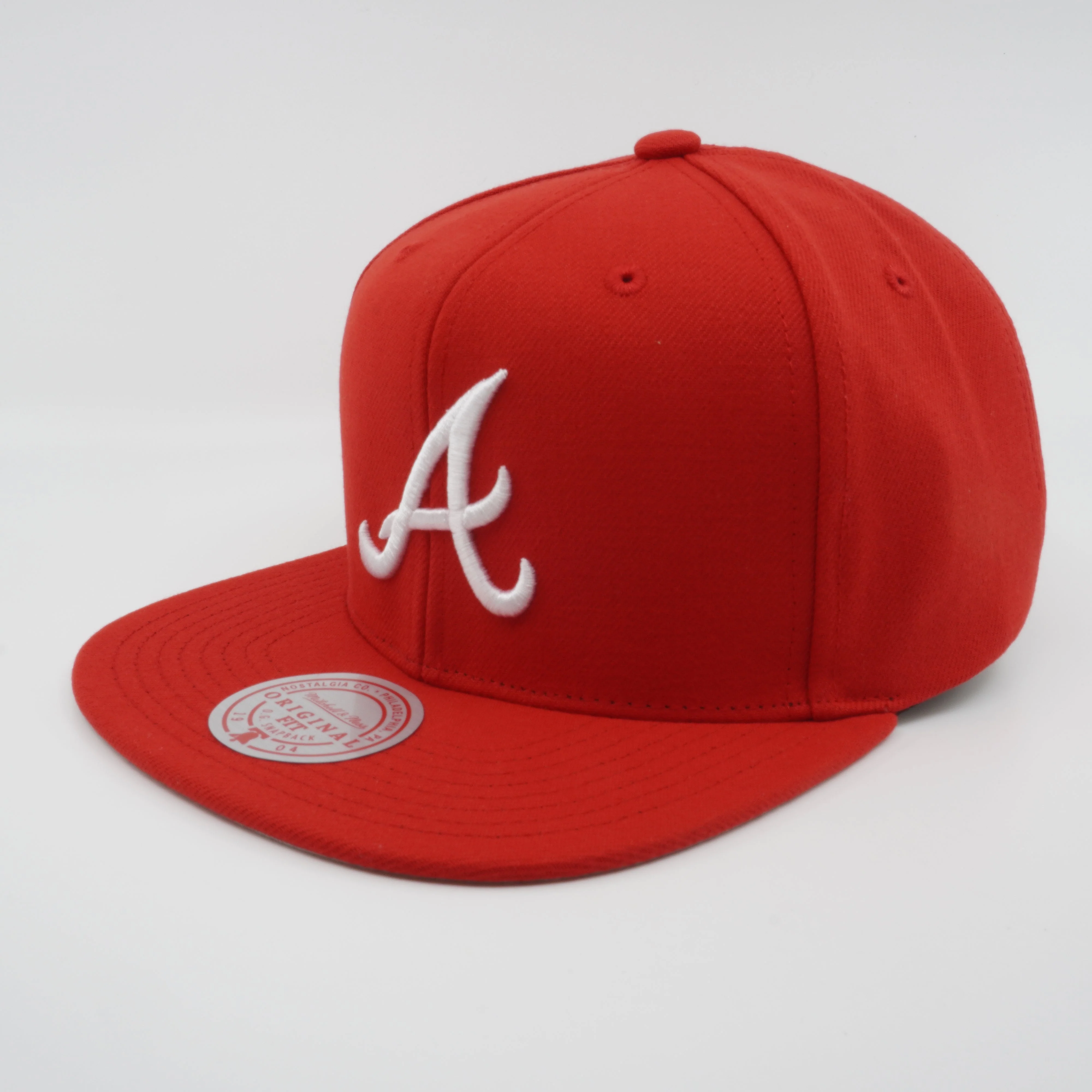 Easy-to-Use Mitchell Ness Men's MLB Back To Basics Snapback Braves Snapback Caps Fine Crafted
