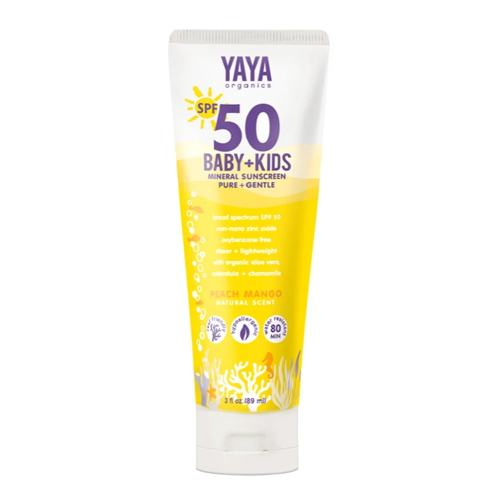 Superior Yaya Oraganics Baby And Kids Mineral Sunscreen Lotion SPF 50 3 Oz Sustainable