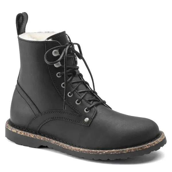 Top-Quality Birkenstock Women's Bryson Shearling Nubuck Leather Black Boots Traditional