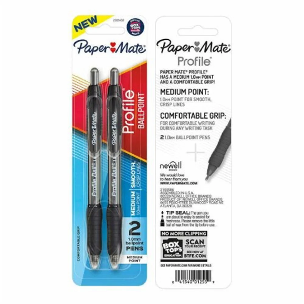 Artisan Paper Mate Profile Retractable 1.0mm Ball Point Pen Black 2Ea Advanced