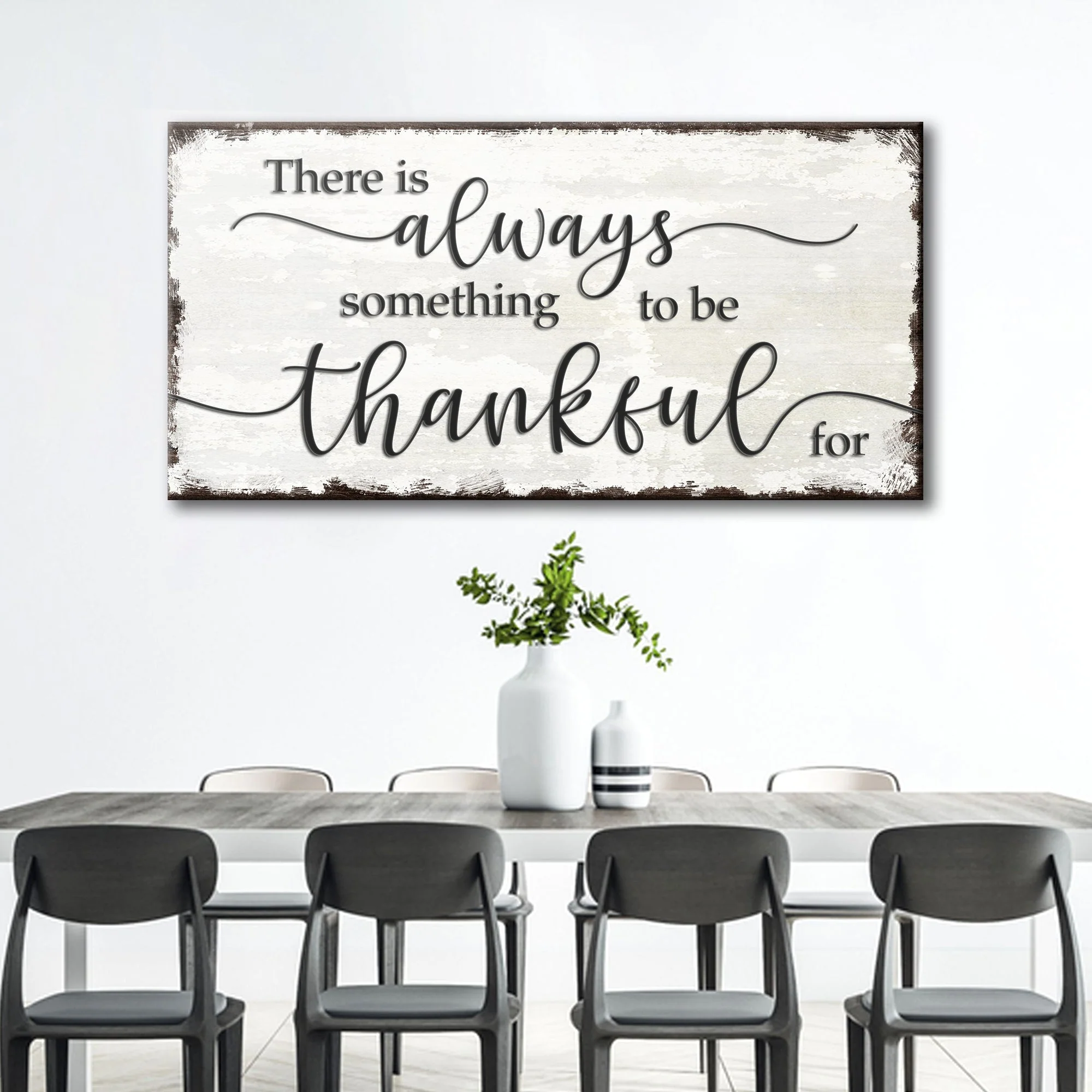Elegant Something To Be Thankful Sign Farmhouse Thanksgiving Wall Décor Fall Autumn Vintage Wall Art Living Room Holiday Gift Décor Sign II Eco-Friendly