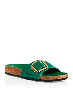 Selected Birkenstock Unisex Madrid Big Buckle Natural Leather Patent High Shine Digital Green Verified
