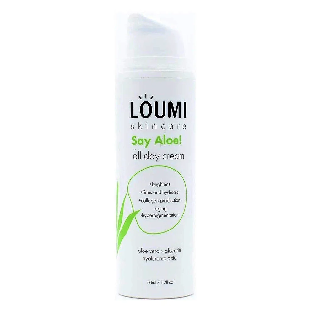 Sophisticated Loumi Say Aloe All Day Face Cream for Soothing Hydrating and Nourishing Skin 1.7Oz 50ml Solid