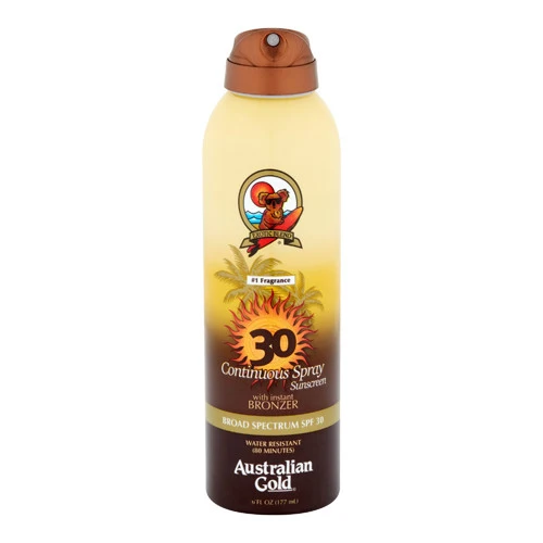 Authentic Australian Gold SPF 30 Continuous Spray Sunscreen with Instant Bronzer 6 Oz Refined
