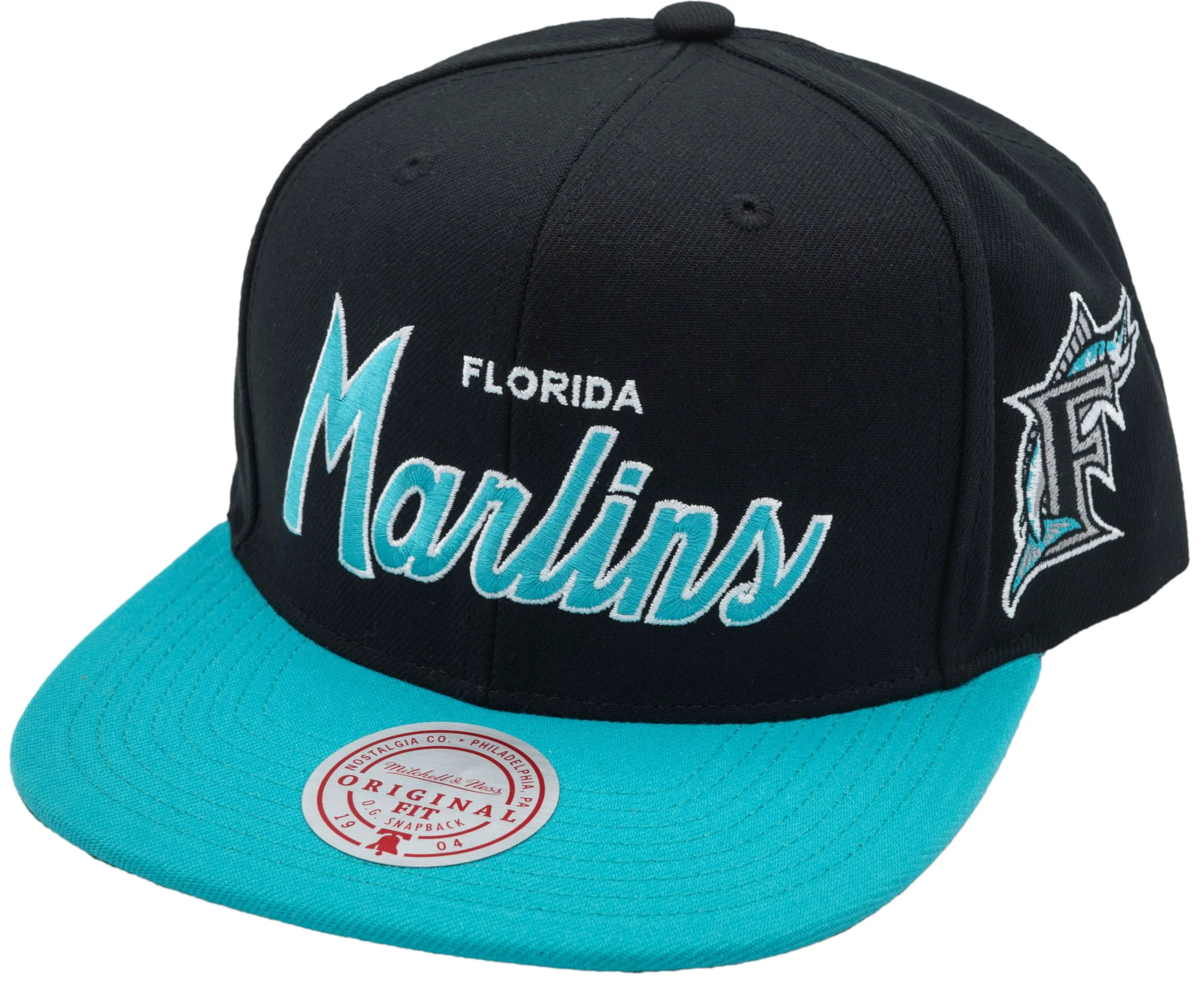Top-Quality Mitchell Ness Men's MLB Evergreen Script Snapback Coop Marlins Snapback Caps Classic