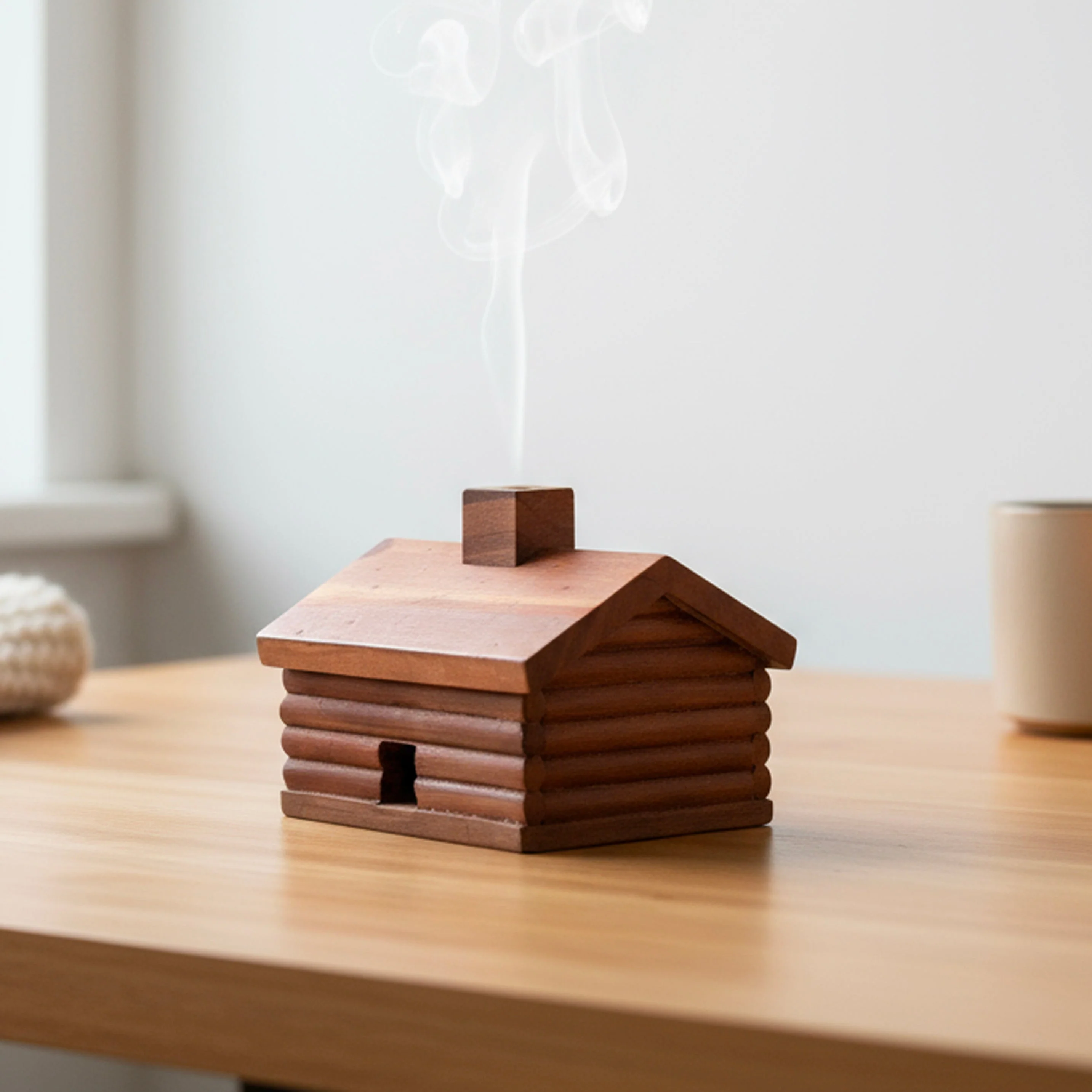 Casual Log Cabin Incense Burner Natural