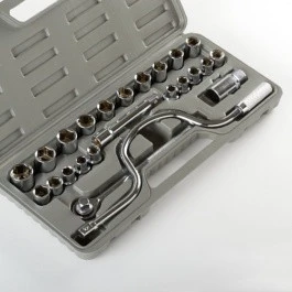 Comfortable 1 2 Drive SAE and Metric Sized Socket Wrench Tool Set Kit Contemporary