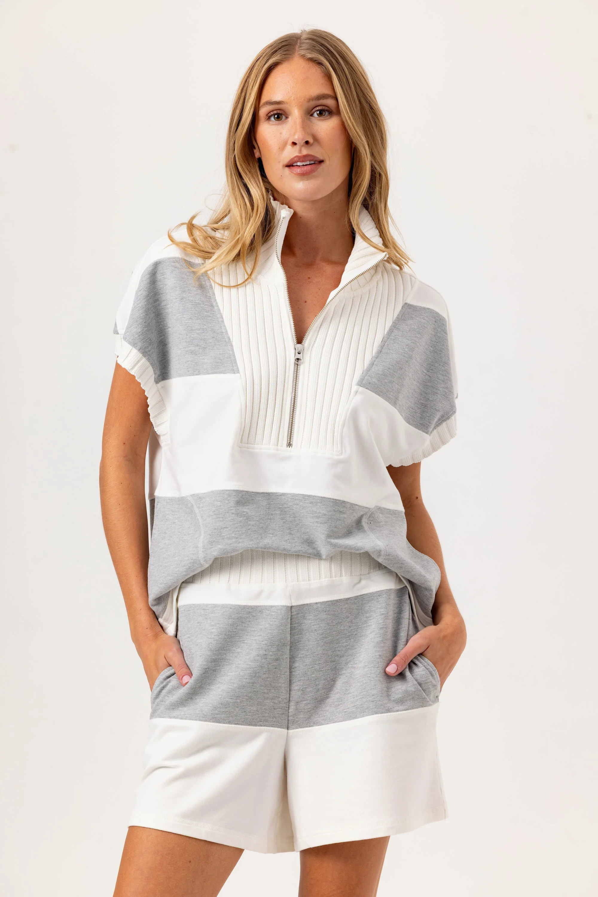 Professional We Are Sundays Cerer Popover in Heather Grey Coconut Milk Green
