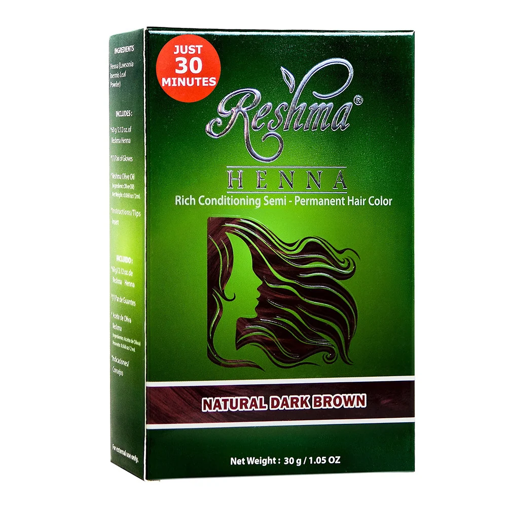 Verified Reshma Femme Henna Rich Conditioning Semi-Permanent Hair Color Natural Dark Brown 0.7 Oz Authentic