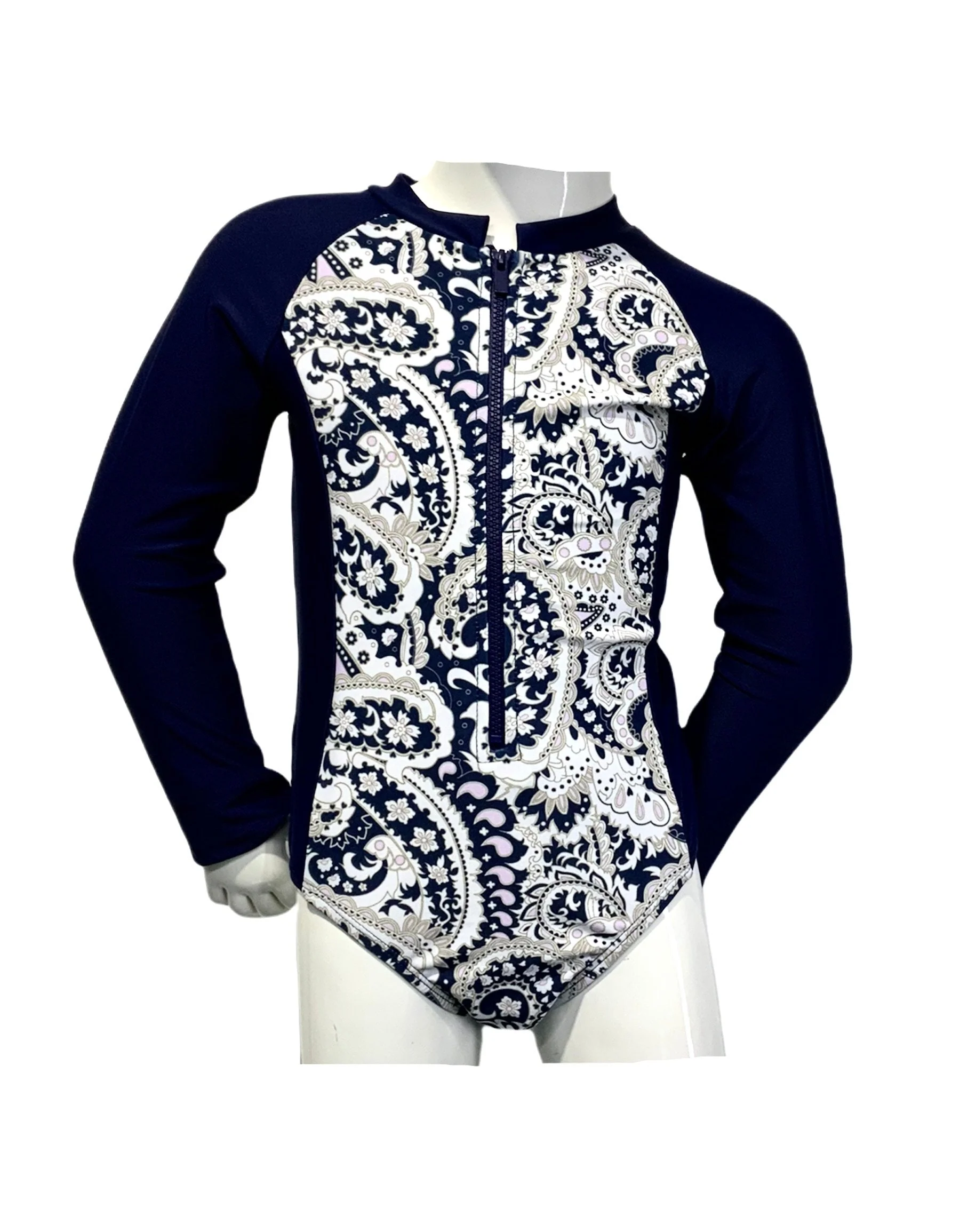 Pure Marina West K4802 Kids One-Piece Rash Guard Swimsuit Paisley Top-Quality