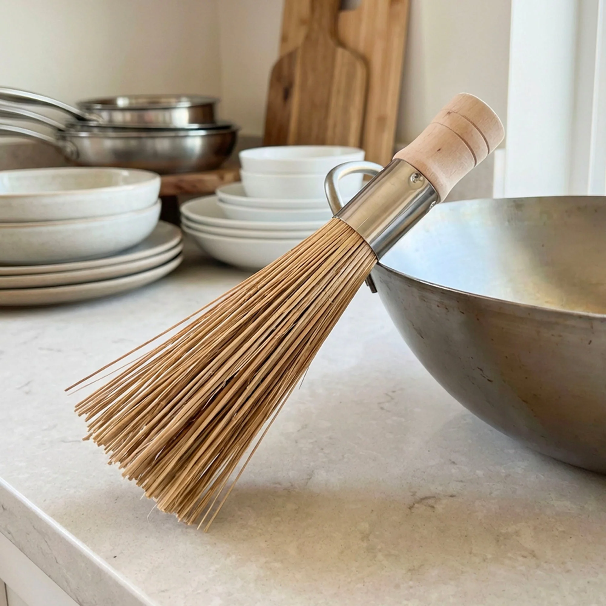Long-Lasting Bamboo Wok Cleaning Brush Trendy