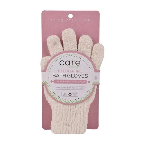 Pure Clean Logic Care Exfoliating Bath Gloves Made with Organic Cotton 1 Pair High-Quality