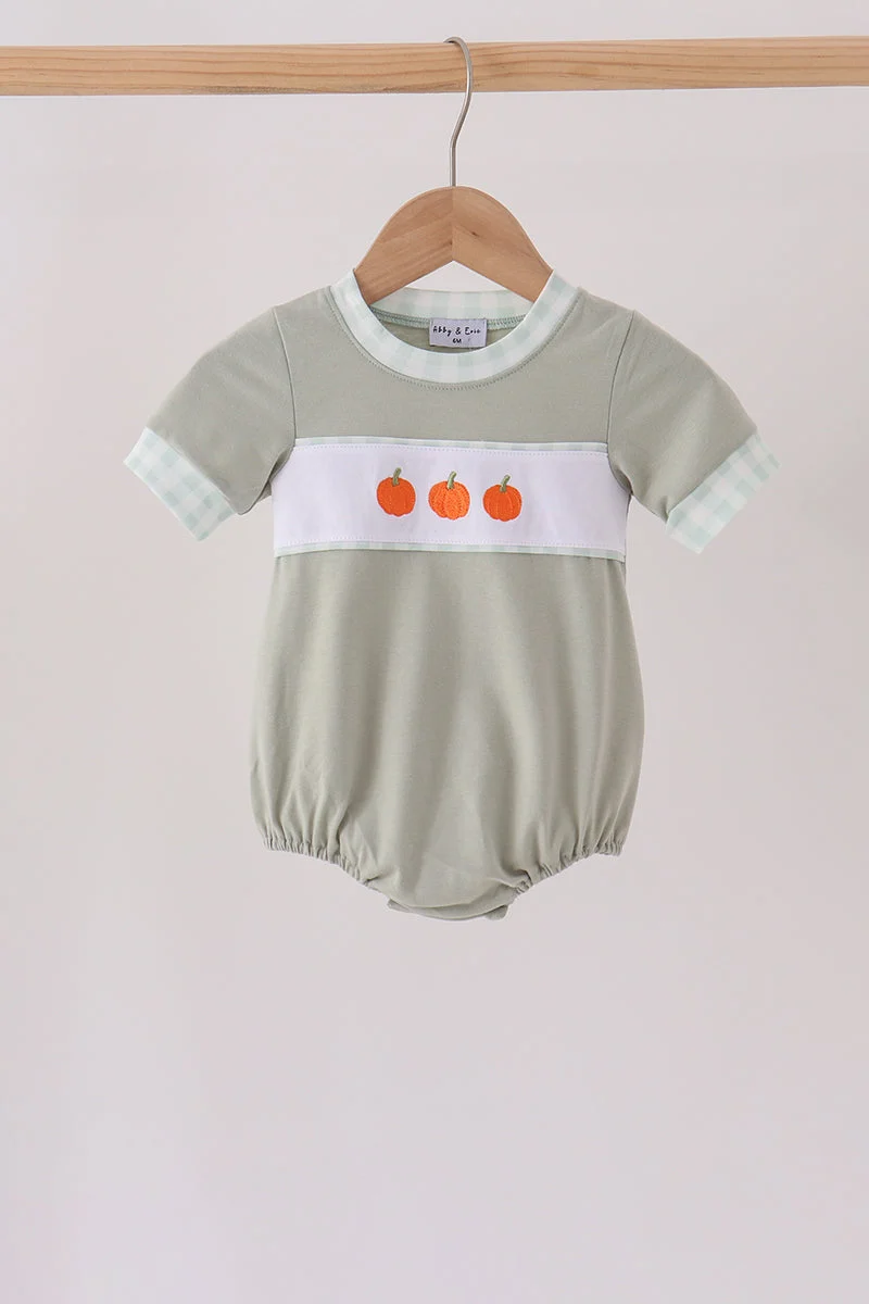 Traditional Sage Pumpkin Embroidery Bubble Functional