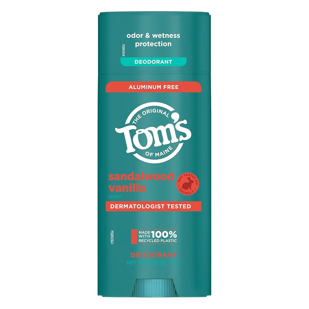 Superior Toms of Maine Sandalwood and Vanilla Deodorant Stick Natural Odor Protection 3.25Oz 92g Clean