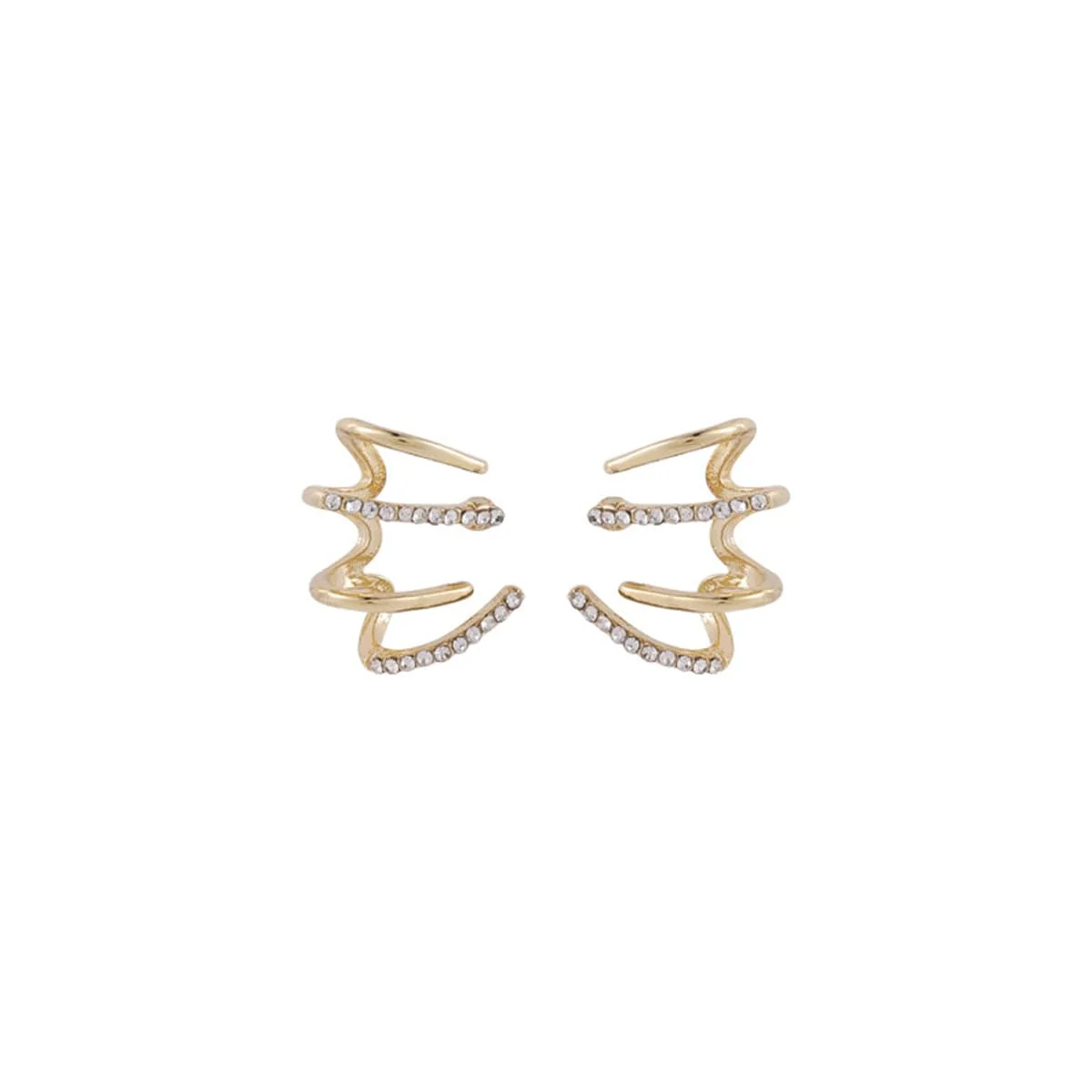 World-Class Cubic Zirconia Goldtone Paw Stud Earrings Breathable