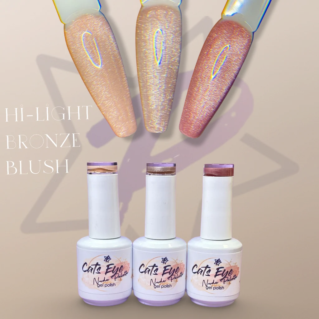 Certified Nude Collection - Cats Eye Gel Polish Bronze Blush Hi-Light High-Grade