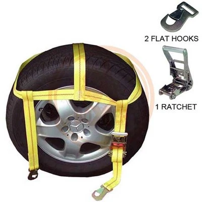 High-Performance Over The Tire Ratcheting Web Auto Car Vehicle Ratchet Tie Hold Down Strap Set World-Class