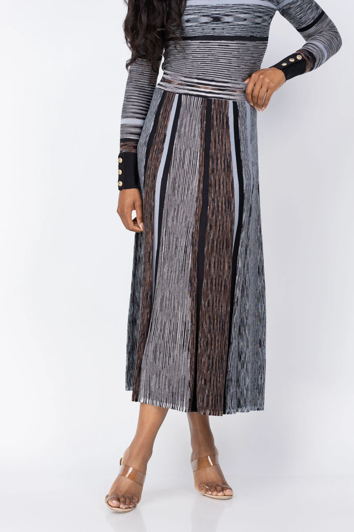 Contemporary Cara Cara Apollo Skirt in Blue Brown Multi Eco-Friendly