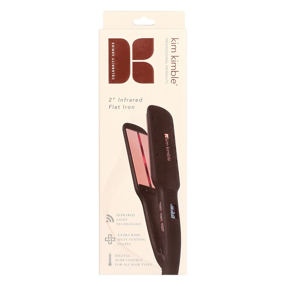 Comfortable Kim Kimble 2 Inch Infrared Flat Iron for Straightening and Smoothing Hair 1Ea Clean