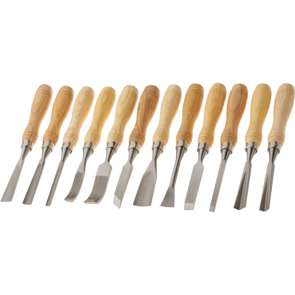 Soft 12 Piece Professional HSS High Speed Wood Carving Chisel Tool Set Long-Lasting
