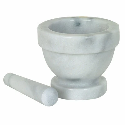 Secure Bowl Style Hand Marble Spice and Herb Food Mixing Mixer Grinder Blender Mill Green