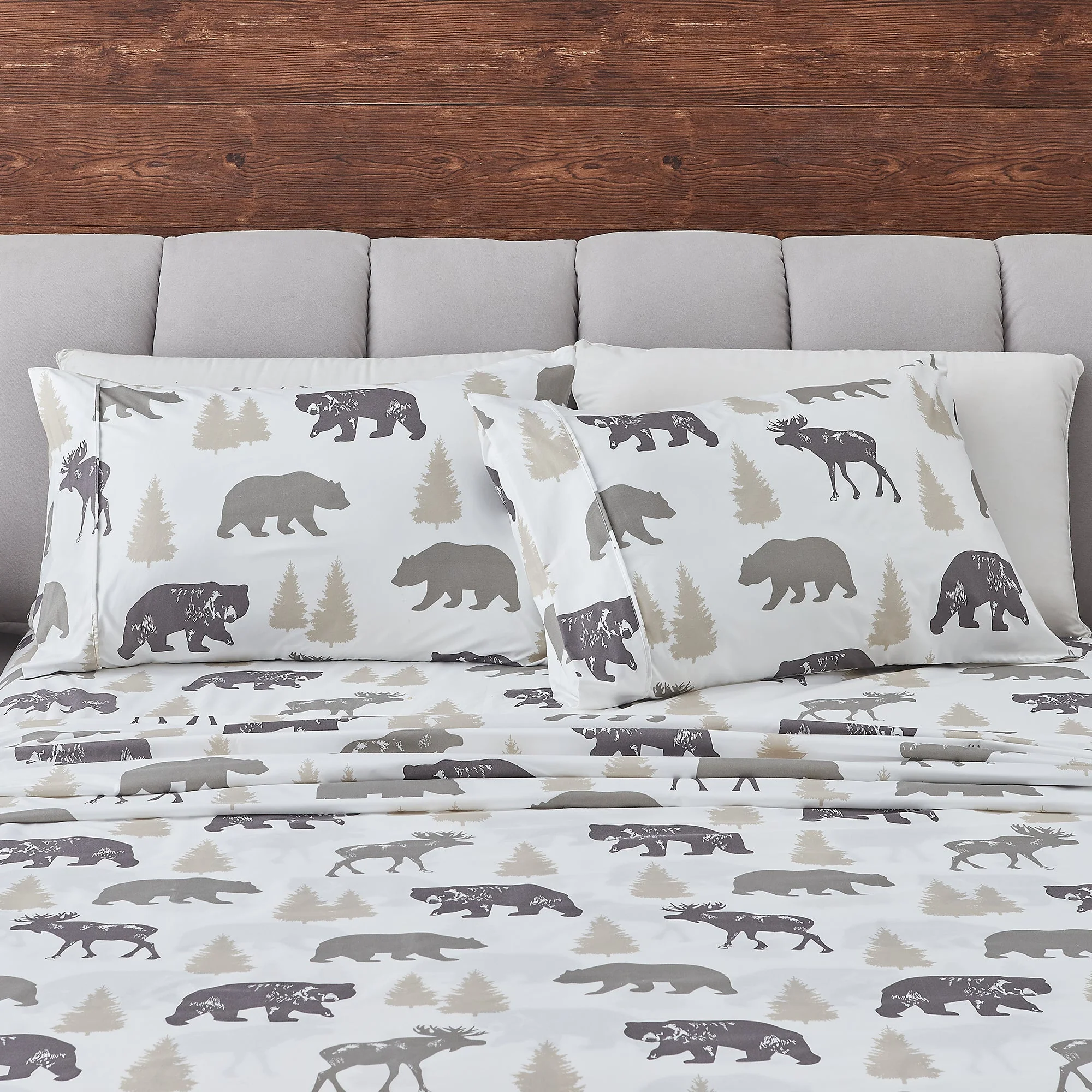 Secure Lodge Printed Sheet Set - Mountain Ridge Collection Eco-Friendly