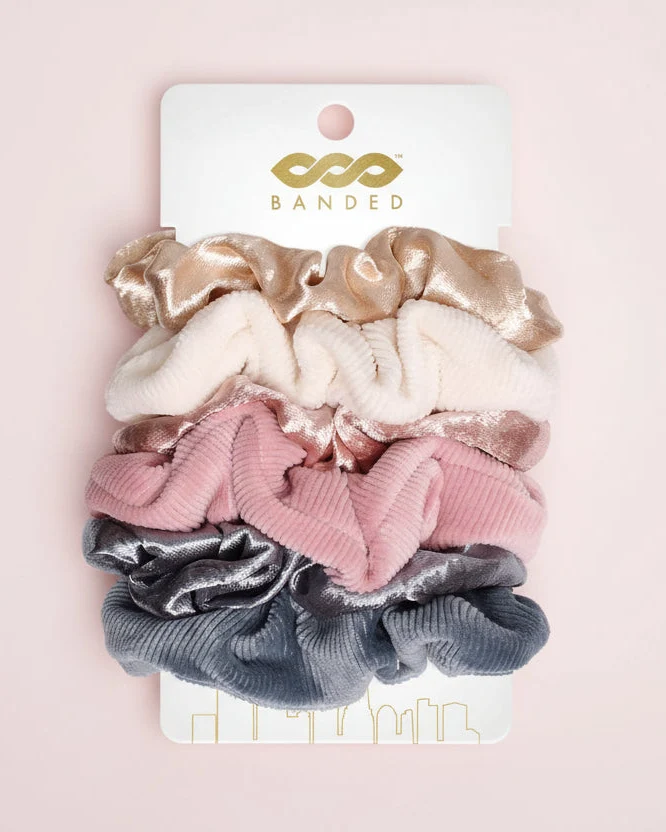 Sophisticated Corduroy Cowgirl - 6 Pack Scrunchies Breathable