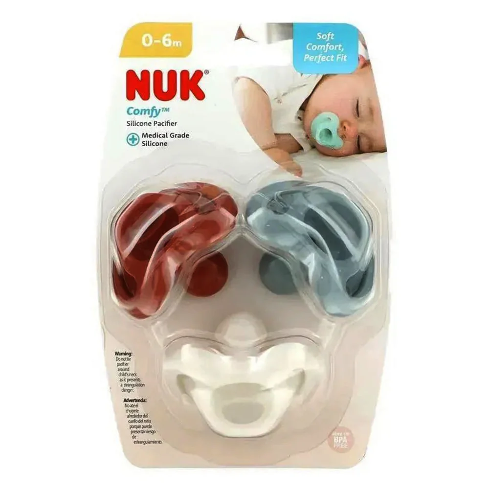 Healthy Nuk Comfy Orthodontic Pacifier for Babies Soft Silicone Soothing Pacifier 3Ea Verified