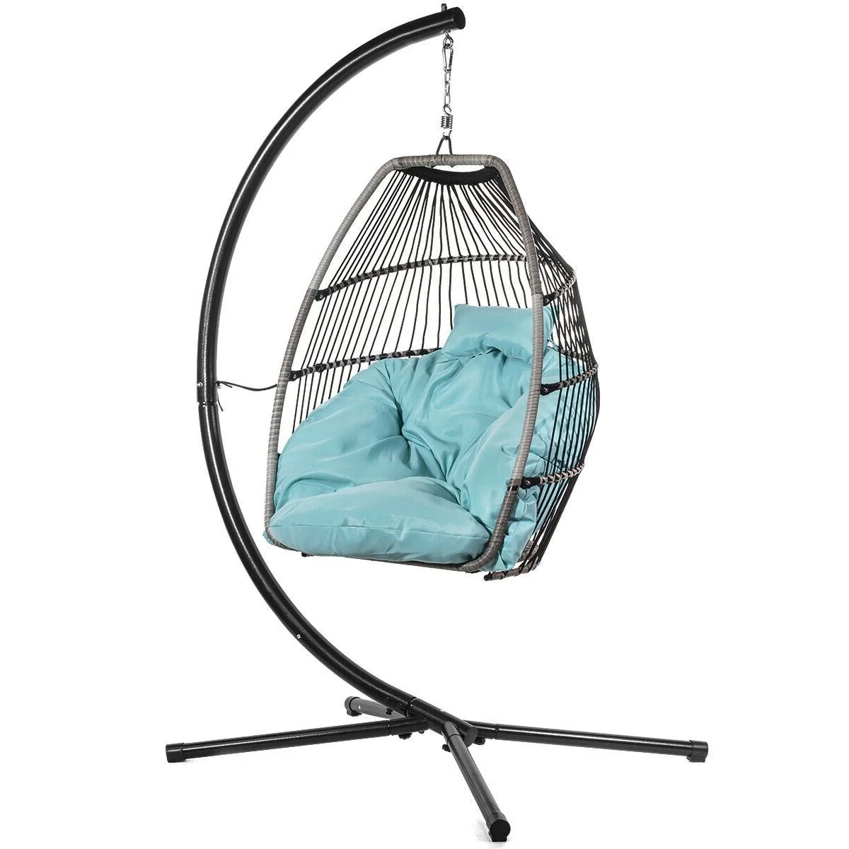 Superior Large Spacious Outdoor Hanging Egg Chair With Stand Environmentally Friendly