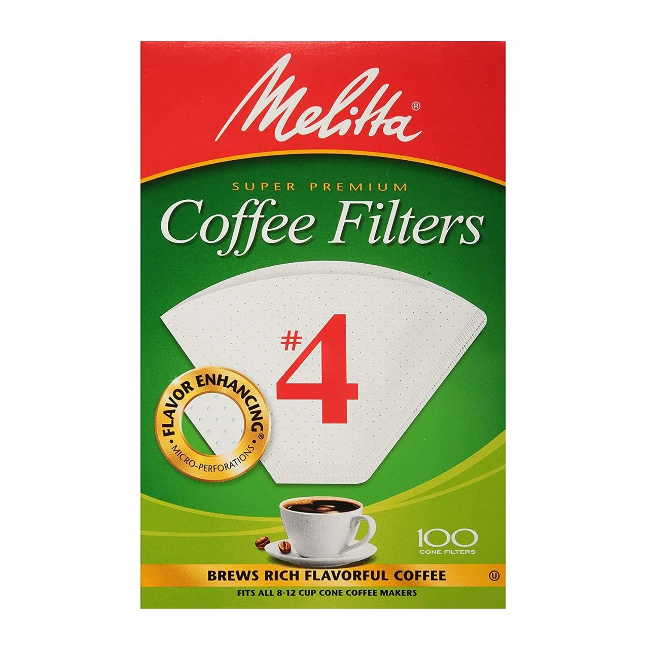 Versatile Melitta Natural Brown Paper Cone Coffee Filters 4 Size 100 Ea Expertly Made