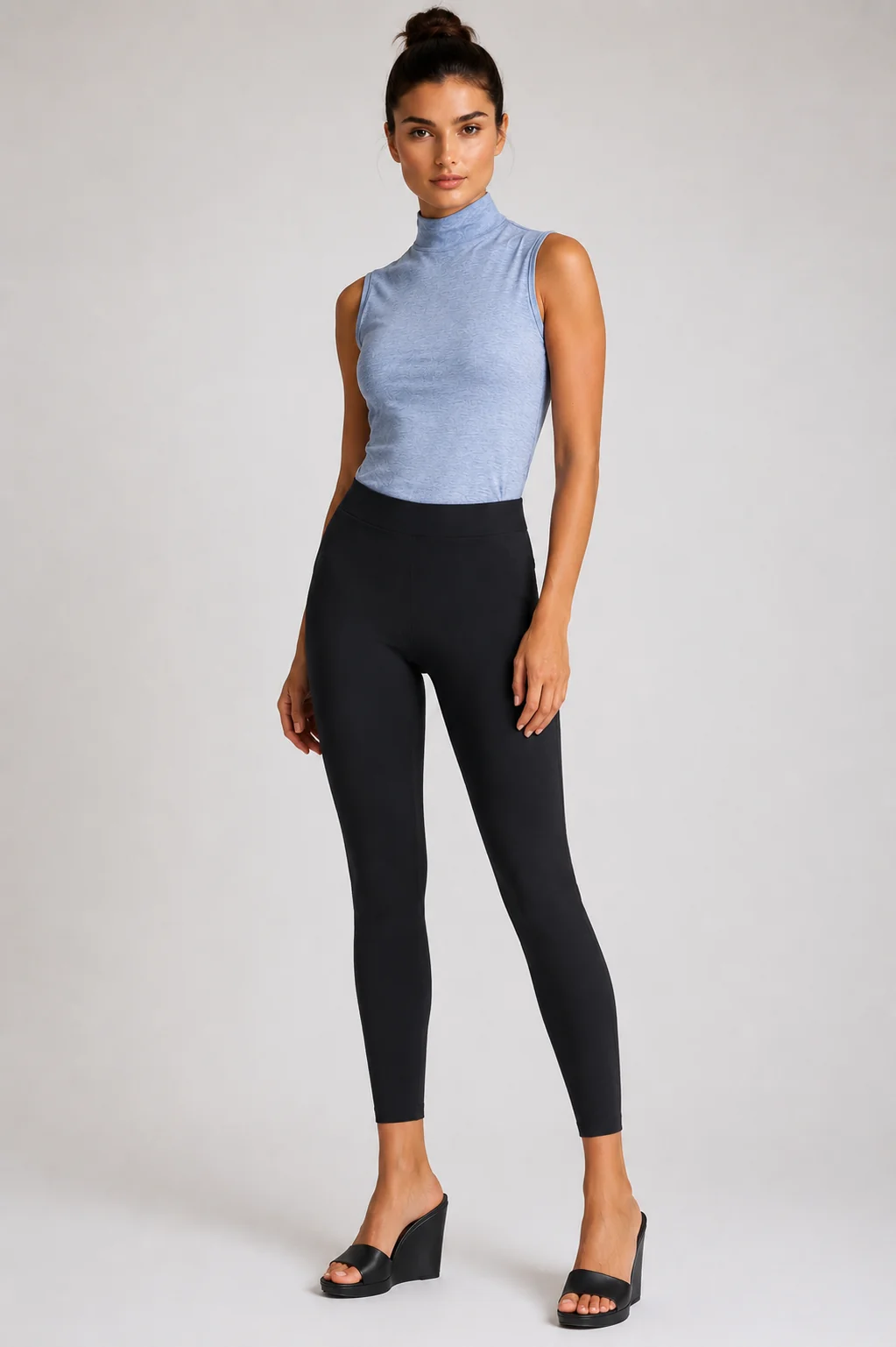 Elegant Rise Shine Legging Pant Black Practical