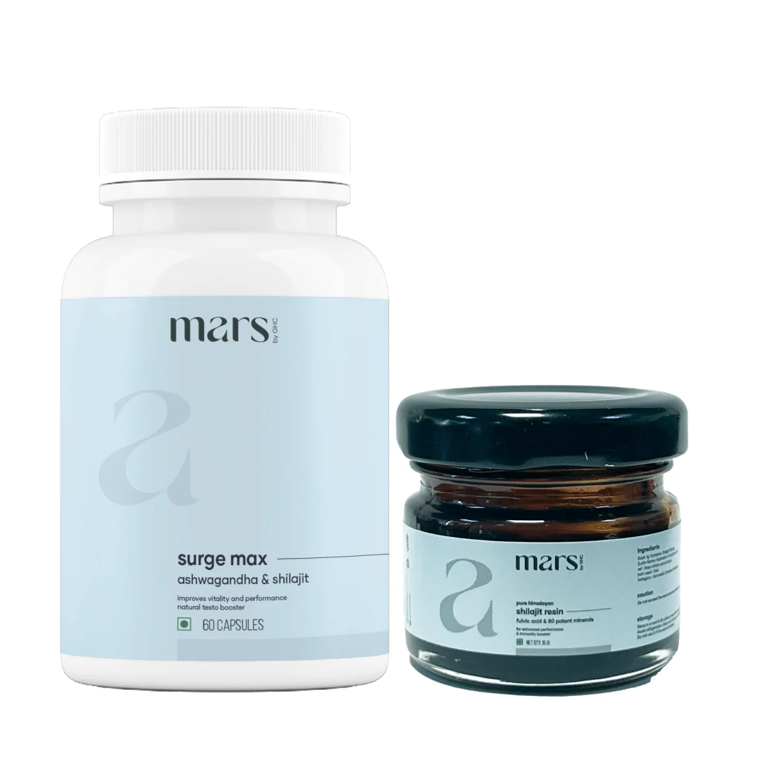 Solid Performance Combo Pure Himalayan Shilajit Resin Natural Ashwagandha Capsules Selected