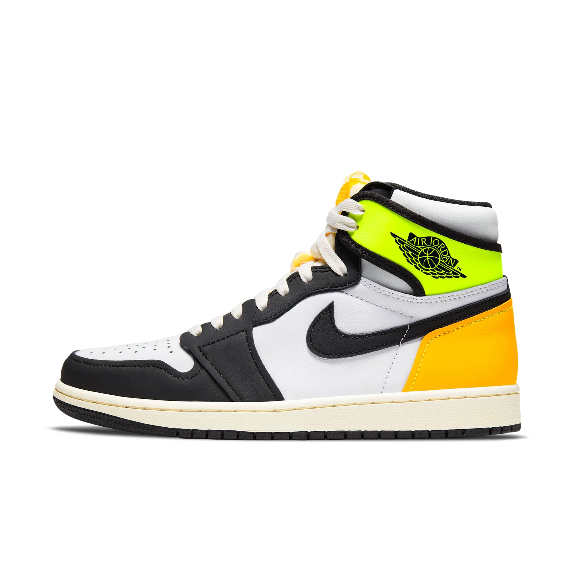 Verified Air Jordan Men's Retro 1 High 'White Black Volt University Gold' Sneakers Soft
