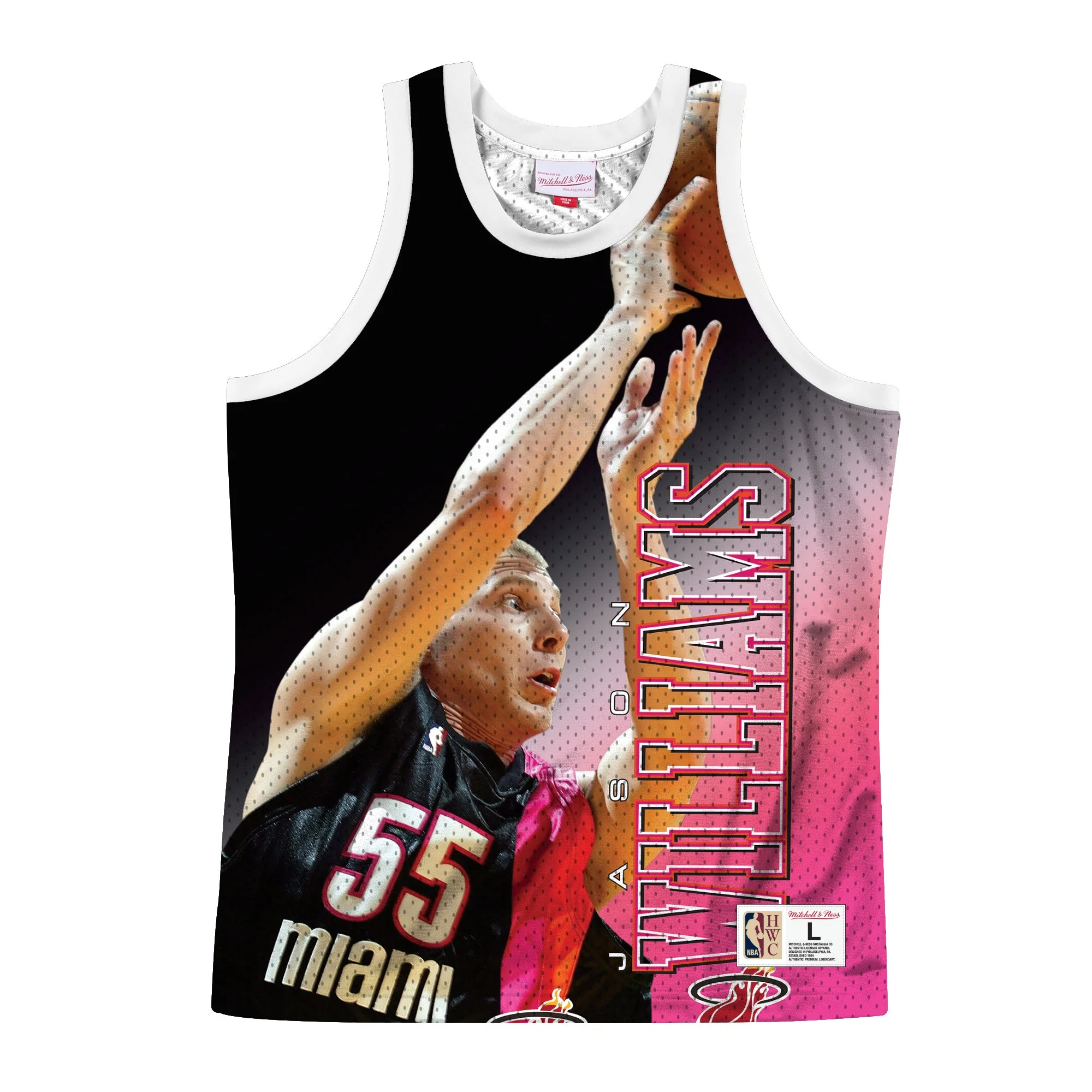High-Performance Mitchell Ness Men's NBA Behind The Back Tank Miami Heat Jason Williams Soft
