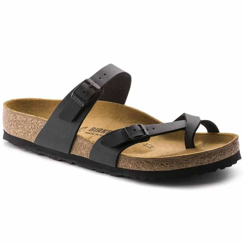 Lightweight Birkenstock Women's Mayari Birko-Flor Black Sandals Expertly Made