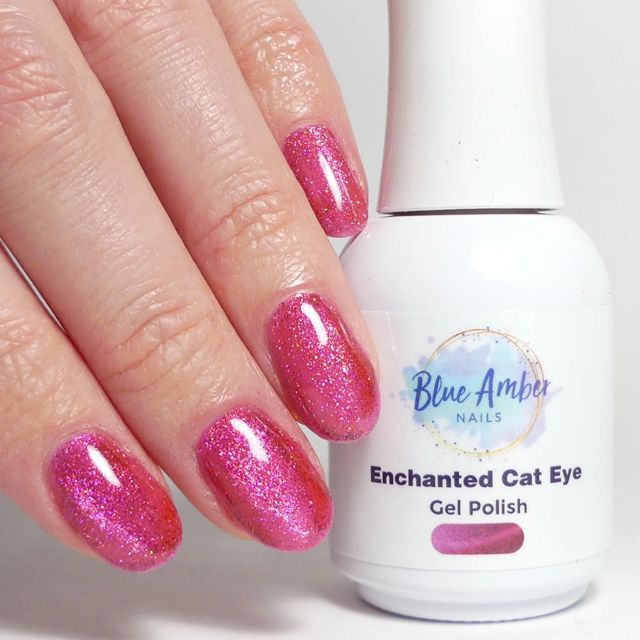 Top-Quality Enchanted Pink Cats Eye Gel Polish - Blue Amber Nails 15ml Each Traditional