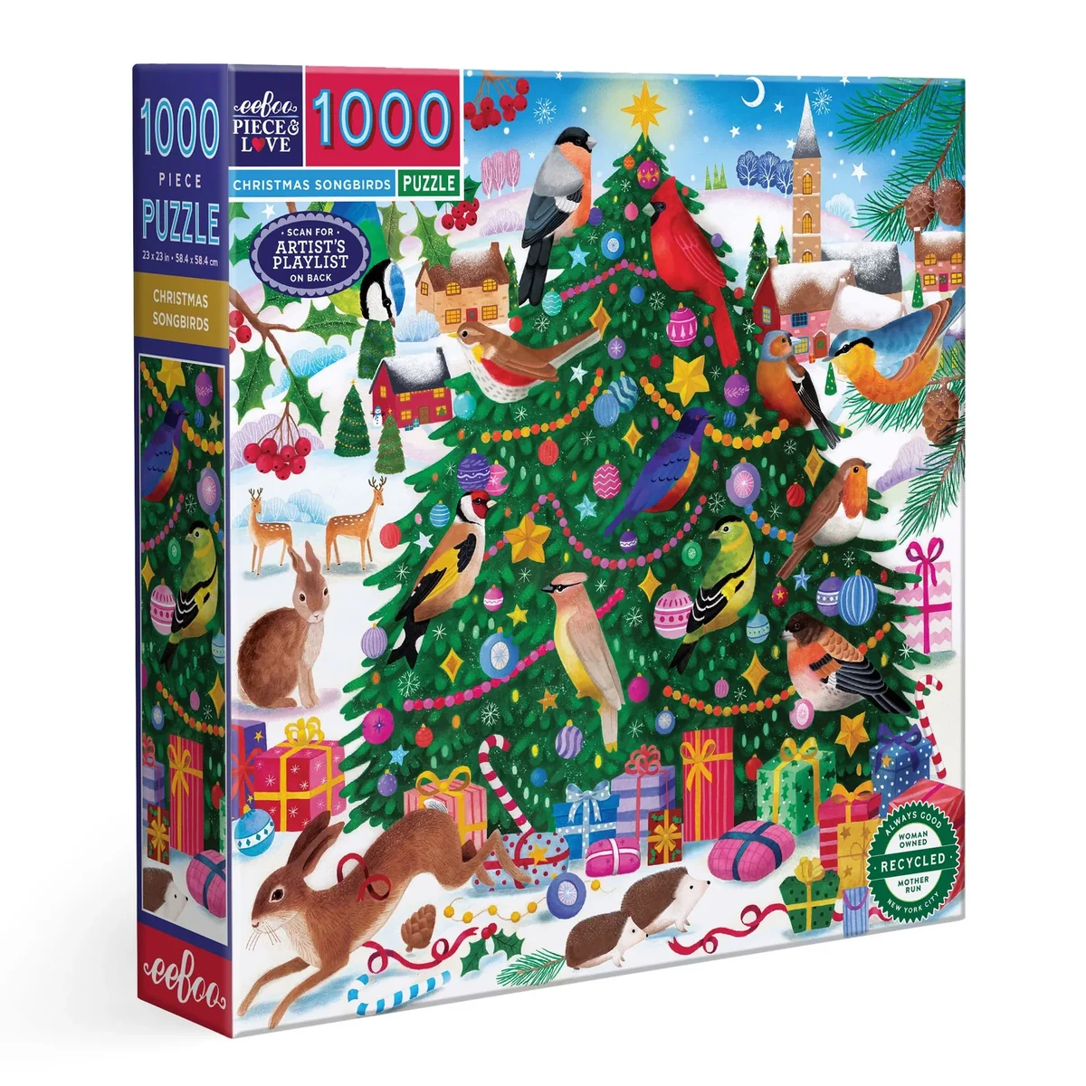 Secure 1000pc Christmas Songbirds Puzzle Crafted