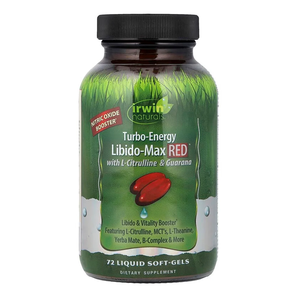 Traditional Irwin Naturals Turbo Energy Libido Max Red Liquid Softgels Vitality Booster 72Ea Durable