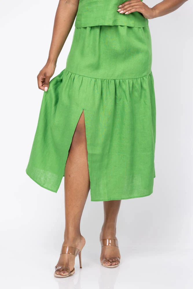 Genuine NATION LTD Esmeralda Skirt in Lime Reliable
