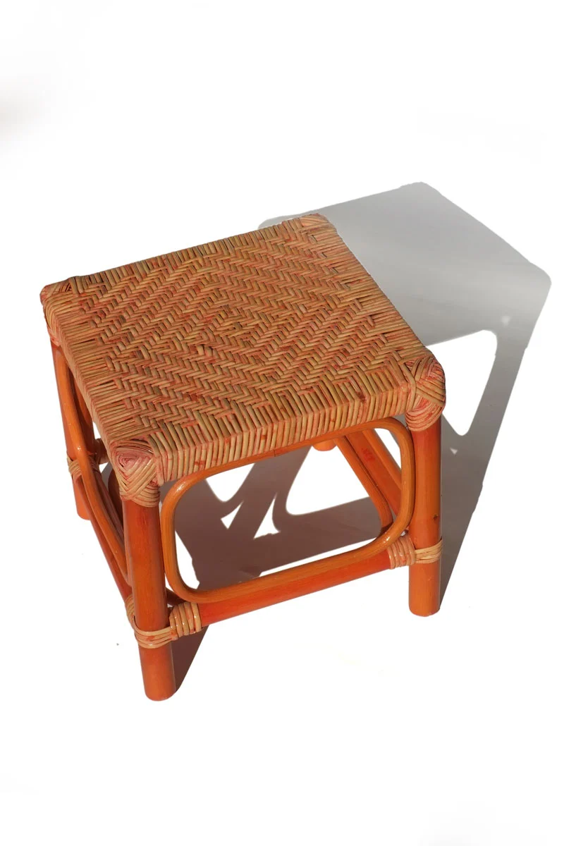 Optimized rattan stool - mid square Trusted
