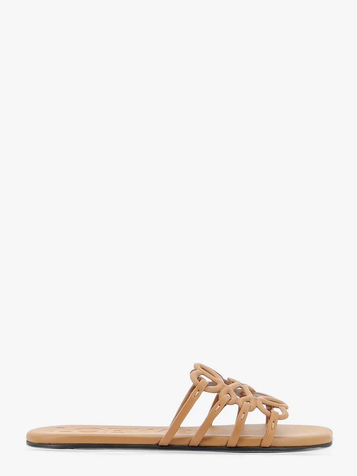 Minimalist Sandals Paula's Ibiza Brown Leather Solid