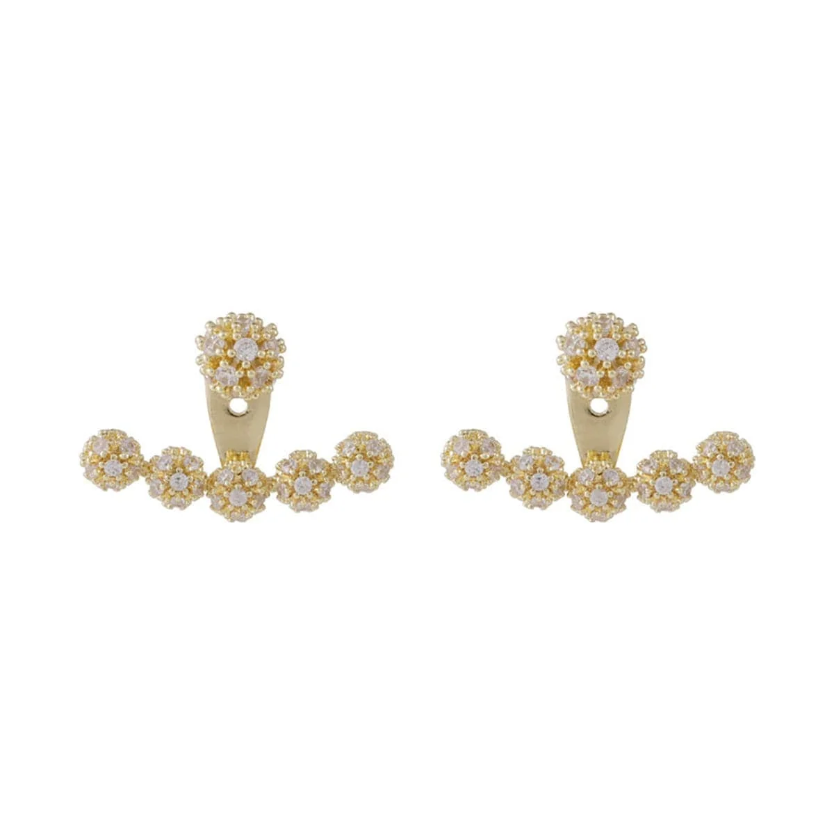 Recyclable Cubic Zirconia Goldtone Anchor Ear Jackets Elite