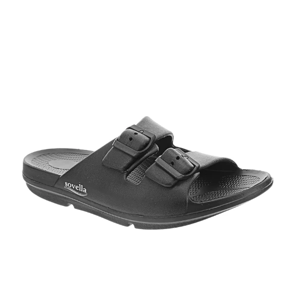 Reusable Sovella Active Recovery Sandals Men's PF Buckle Slide Black Classic