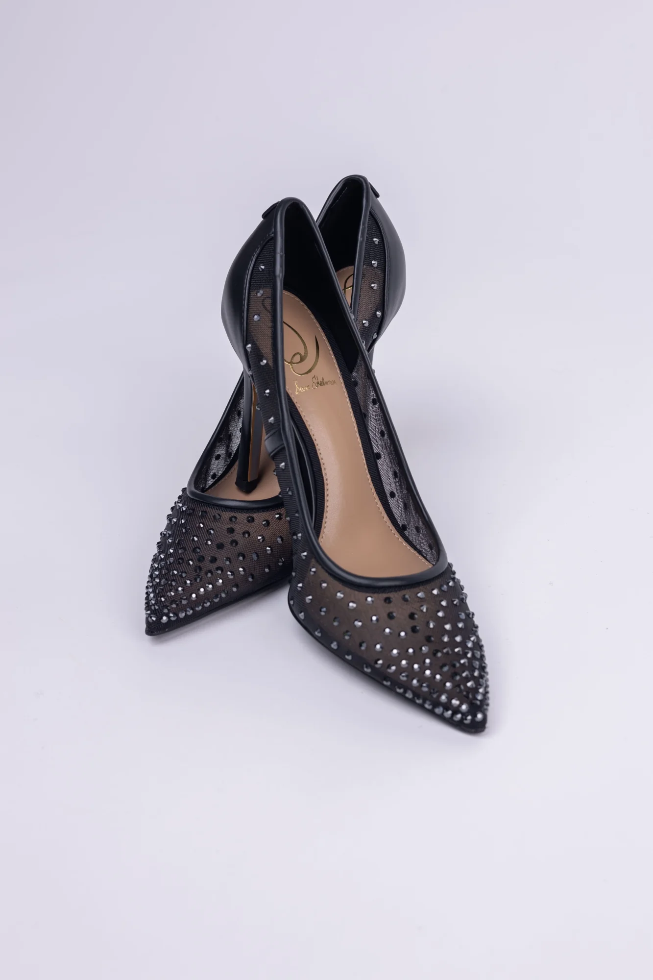 Classic Sam Edelman Hazel Mesh Pointed Toe Pump in Black Mesh Responsible