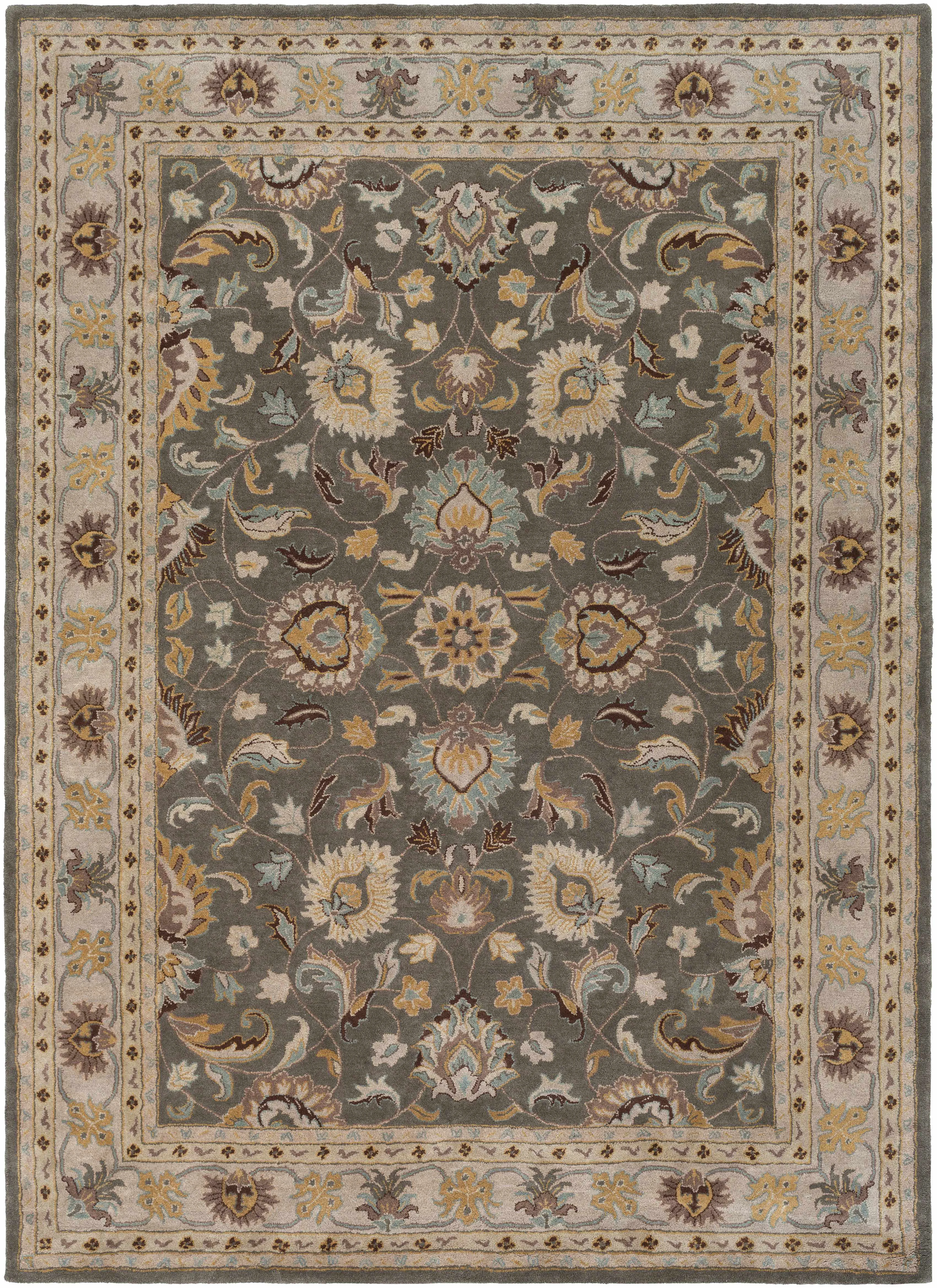 Elegant Cherryfield Hand Tufted Taupe Wool Rug Comfortable