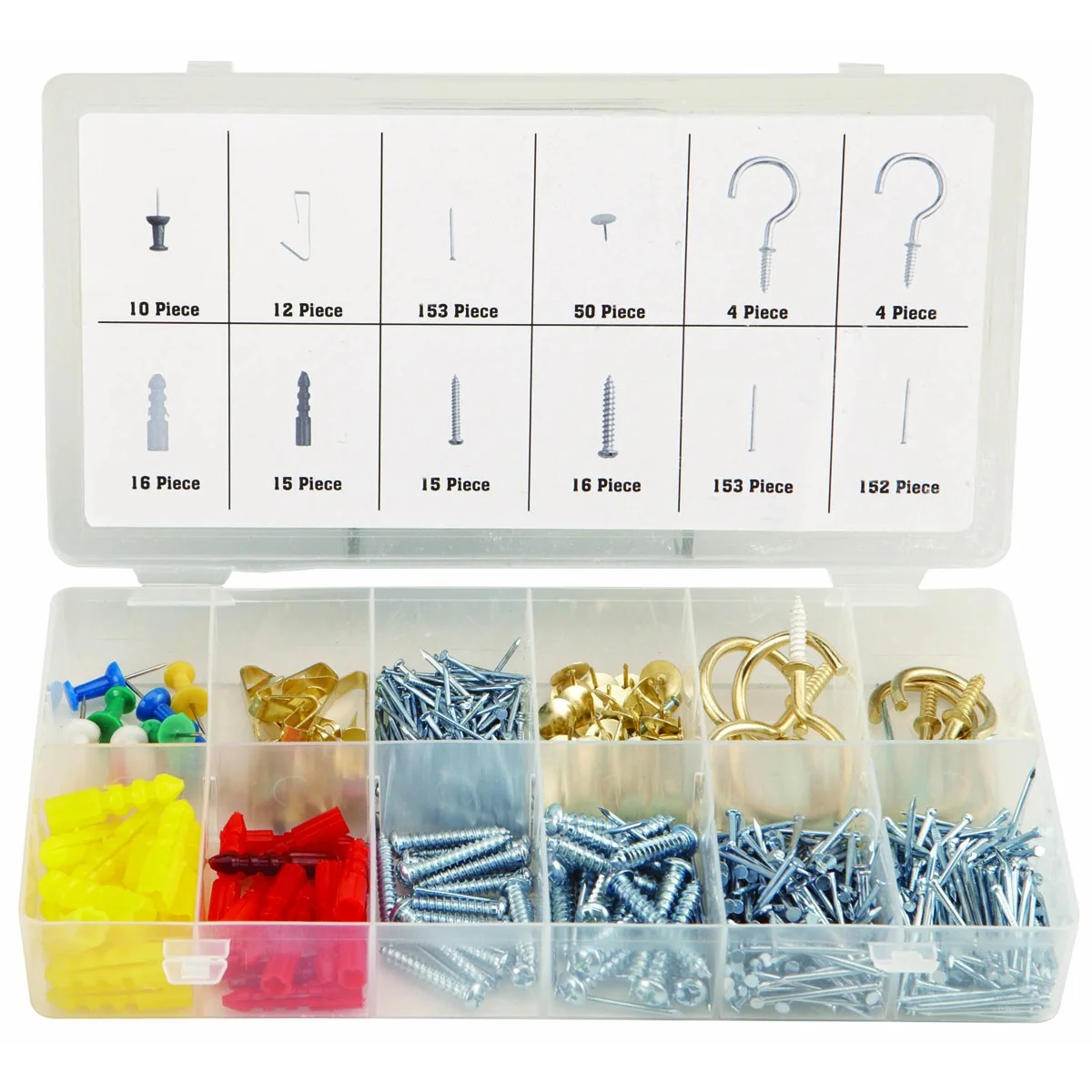 Unique 600PC Picture Frame Hanging Hardware Hook Assortment Kit World-Class