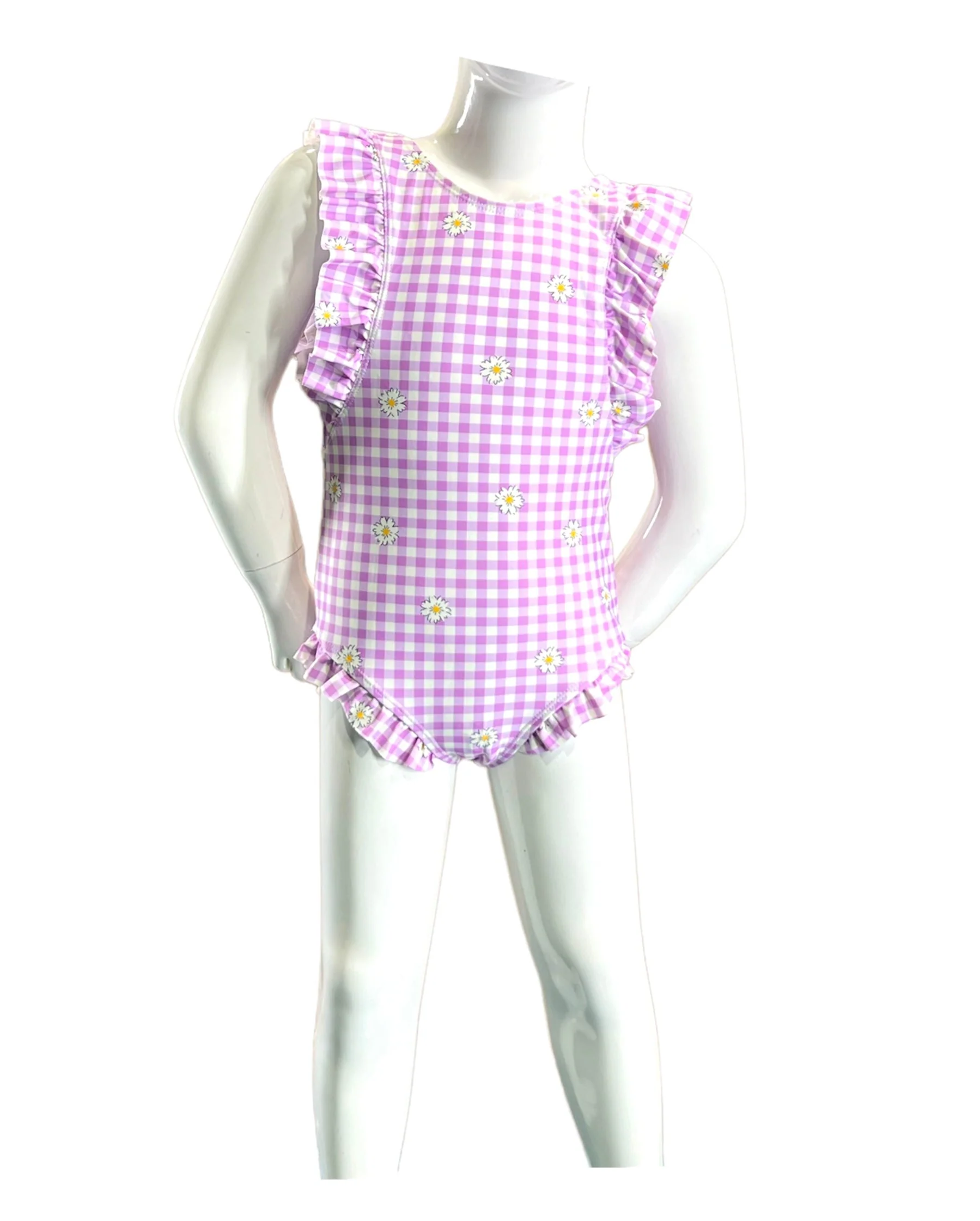 Smooth Marina West K4721 One Piece Swimsuit Gingham Daisy Berry Elite